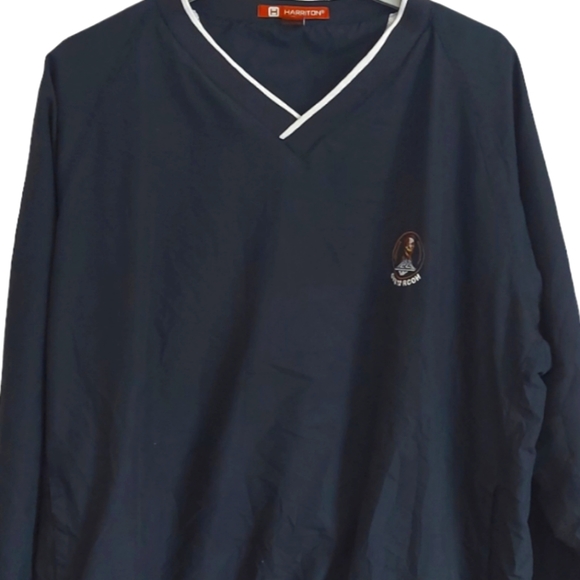 Navy Golf Pullover Windbreaker Size XL Harriton USS Abraham Lincoln - Picture 2 of 7